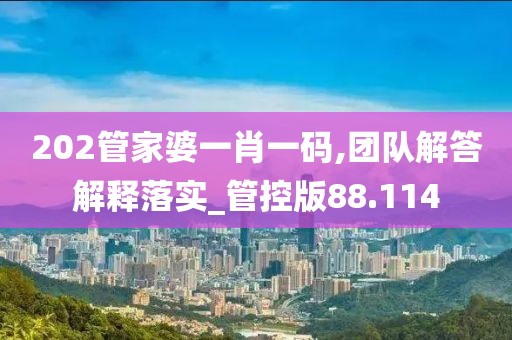 202管家婆一肖一碼,團(tuán)隊(duì)解答解釋落實(shí)_管控版88.114