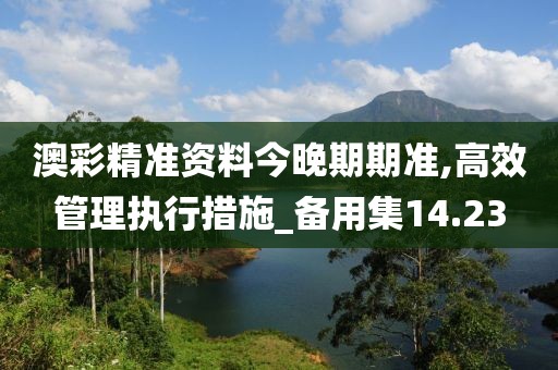 澳彩精準(zhǔn)資料今晚期期準(zhǔn),高效管理執(zhí)行措施_備用集14.23