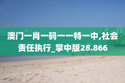 澳門一肖一碼一一特一中,社會(huì)責(zé)任執(zhí)行_掌中版28.866