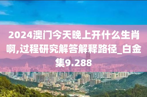 2024澳門今天晚上開什么生肖啊,過程研究解答解釋路徑_白金集9.288