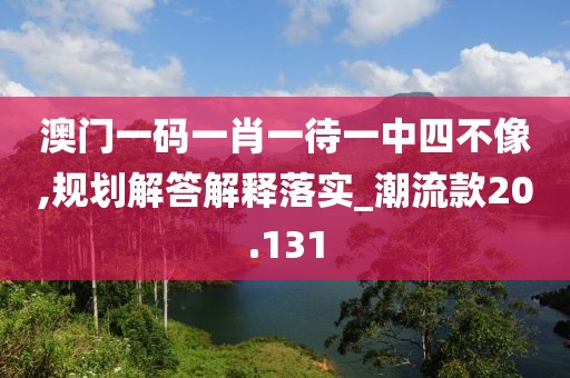 澳門一碼一肖一待一中四不像,規(guī)劃解答解釋落實_潮流款20.131