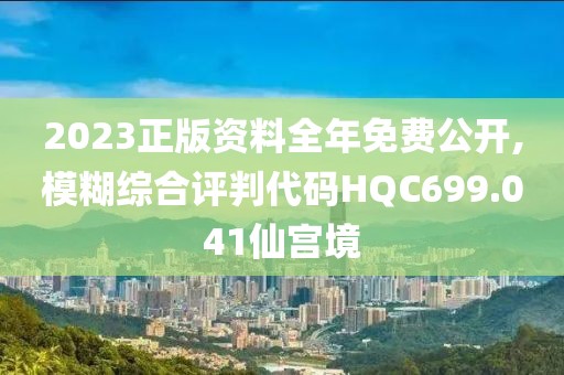 2023正版資料全年免費(fèi)公開,模糊綜合評判代碼HQC699.041仙宮境