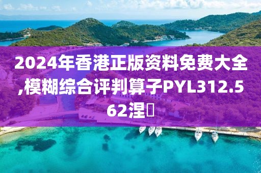 2024年香港正版資料免費大全,模糊綜合評判算子PYL312.562涅槃