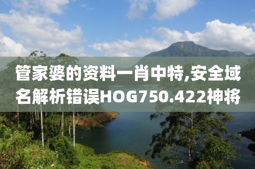 管家婆的資料一肖中特,安全域名解析錯(cuò)誤HOG750.422神將