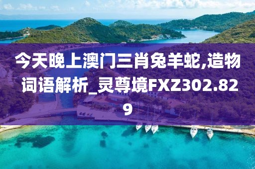 今天晚上澳門三肖兔羊蛇,造物 詞語(yǔ)解析_靈尊境FXZ302.829