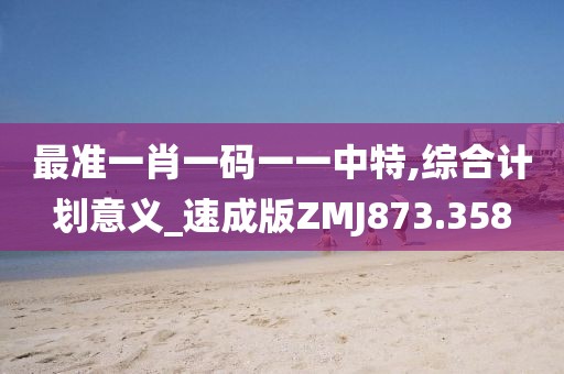最準一肖一碼一一中特,綜合計劃意義_速成版ZMJ873.358