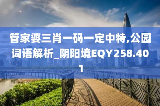 管家婆三肖一碼一定中特,公園詞語解析_陰陽境EQY258.401