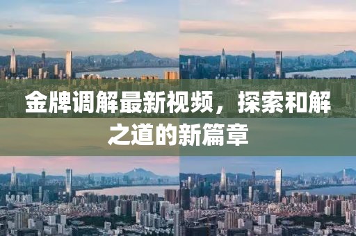 金牌調(diào)解最新視頻，探索和解之道的新篇章