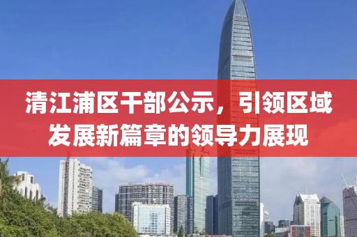 清江浦區(qū)干部公示，引領(lǐng)區(qū)域發(fā)展新篇章的領(lǐng)導(dǎo)力展現(xiàn)