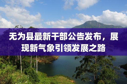 無為縣最新干部公告發(fā)布，展現(xiàn)新氣象引領(lǐng)發(fā)展之路