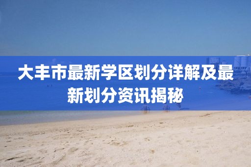 大豐市最新學(xué)區(qū)劃分詳解及最新劃分資訊揭秘
