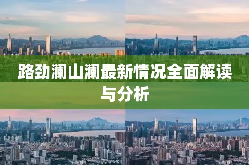 路勁瀾山瀾最新情況全面解讀與分析