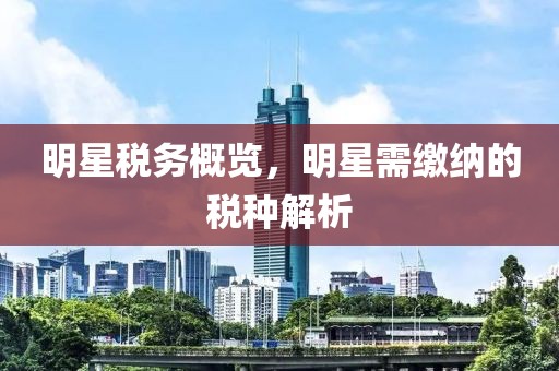 明星稅務(wù)概覽，明星需繳納的稅種解析