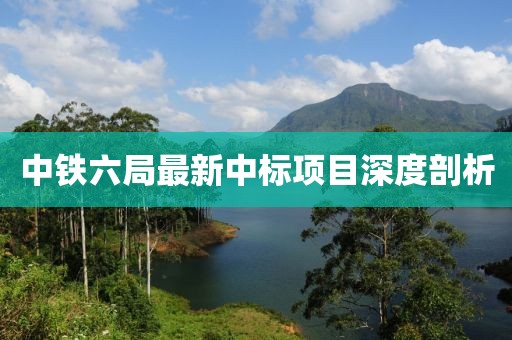 中鐵六局最新中標(biāo)項(xiàng)目深度剖析