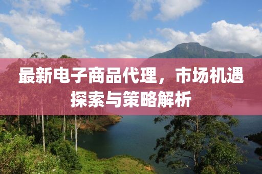最新電子商品代理，市場機(jī)遇探索與策略解析