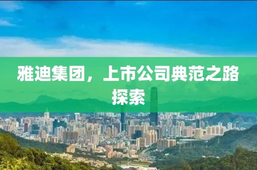 雅迪集團(tuán)，上市公司典范之路探索