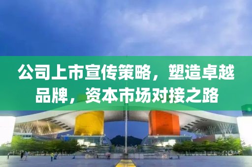 公司上市宣傳策略，塑造卓越品牌，資本市場對接之路
