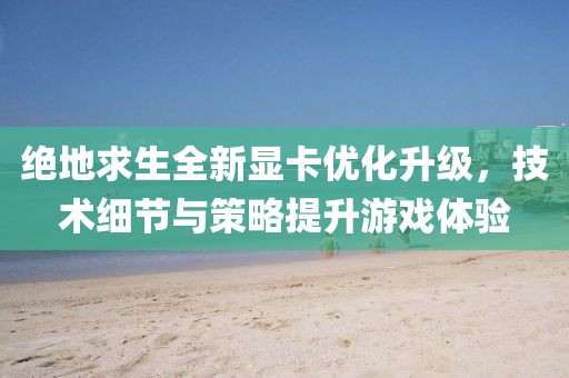 絕地求生全新顯卡優(yōu)化升級(jí)，技術(shù)細(xì)節(jié)與策略提升游戲體驗(yàn)
