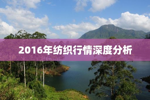 2016年紡織行情深度分析