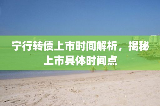 寧行轉(zhuǎn)債上市時(shí)間解析，揭秘上市具體時(shí)間點(diǎn)