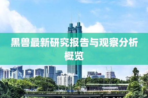 黑獸最新研究報(bào)告與觀察分析概覽