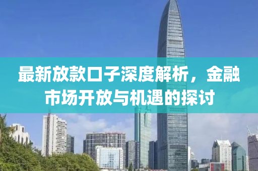 最新放款口子深度解析，金融市場(chǎng)開(kāi)放與機(jī)遇的探討
