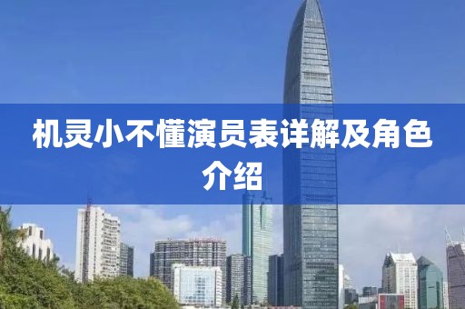 機(jī)靈小不懂演員表詳解及角色介紹