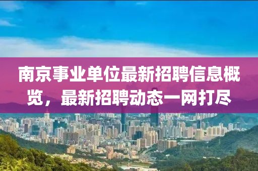 南京事業(yè)單位最新招聘信息概覽，最新招聘動(dòng)態(tài)一網(wǎng)打盡