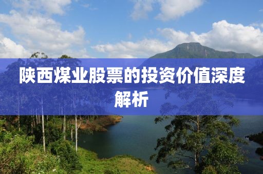 陜西煤業(yè)股票的投資價(jià)值深度解析