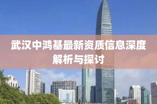 武漢中鴻基最新資質(zhì)信息深度解析與探討