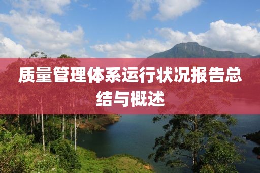 質(zhì)量管理體系運行狀況報告總結(jié)與概述