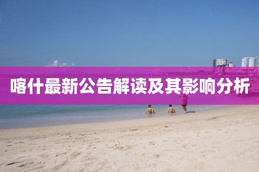 喀什最新公告解讀及其影響分析