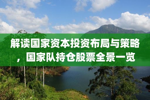 解讀國(guó)家資本投資布局與策略，國(guó)家隊(duì)持倉(cāng)股票全景一覽