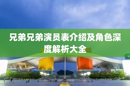 兄弟兄弟演員表介紹及角色深度解析大全
