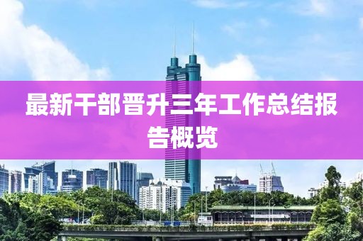 最新干部晉升三年工作總結(jié)報告概覽