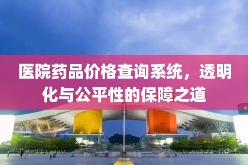 醫(yī)院藥品價格查詢系統(tǒng)，透明化與公平性的保障之道