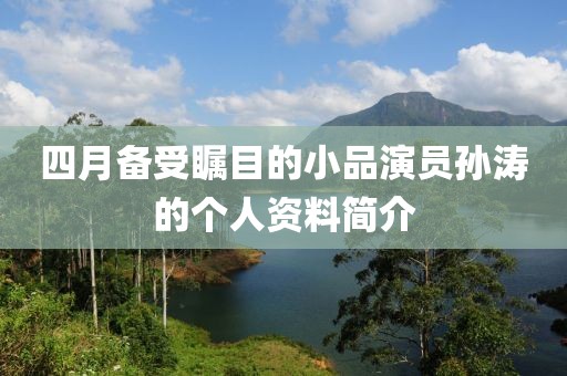 四月備受矚目的小品演員孫濤的個人資料簡介