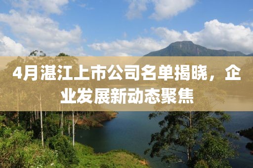 4月湛江上市公司名單揭曉，企業(yè)發(fā)展新動(dòng)態(tài)聚焦