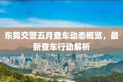 東莞交警五月查車動態(tài)概覽，最新查車行動解析