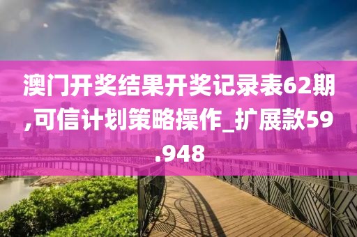 澳門開獎結(jié)果開獎記錄表62期,可信計劃策略操作_擴展款59.948