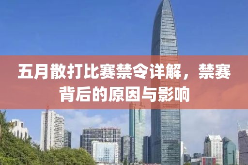 五月散打比賽禁令詳解，禁賽背后的原因與影響