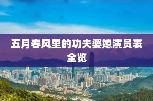 五月春風(fēng)里的功夫婆媳演員表全覽