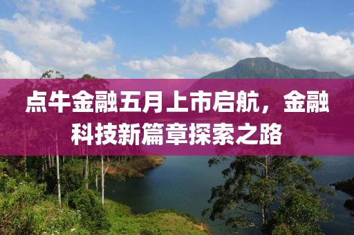 點(diǎn)牛金融五月上市啟航，金融科技新篇章探索之路