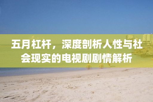 五月杠桿，深度剖析人性與社會(huì)現(xiàn)實(shí)的電視劇劇情解析