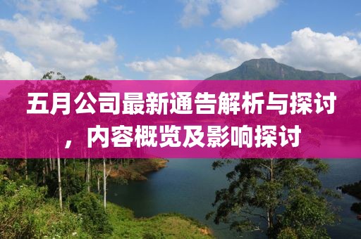 五月公司最新通告解析與探討，內(nèi)容概覽及影響探討