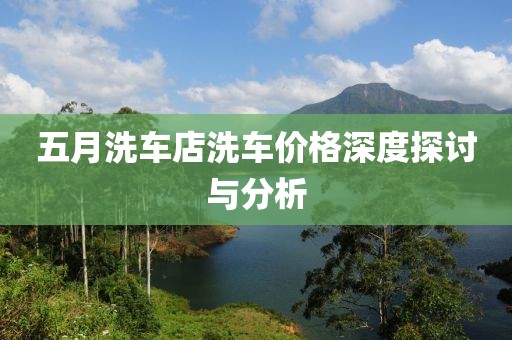 五月洗車店洗車價(jià)格深度探討與分析