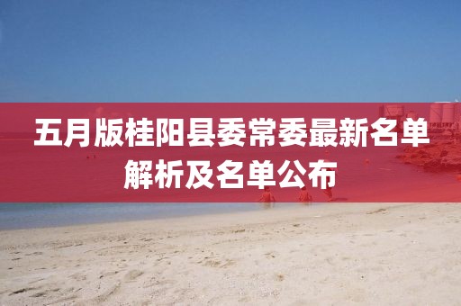 五月版桂陽縣委常委最新名單解析及名單公布