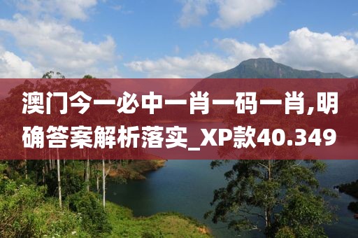 澳門今一必中一肖一碼一肖,明確答案解析落實(shí)_XP款40.349