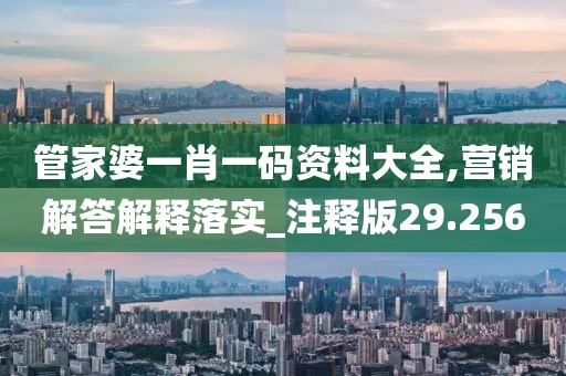 管家婆一肖一碼資料大全,營(yíng)銷解答解釋落實(shí)_注釋版29.256