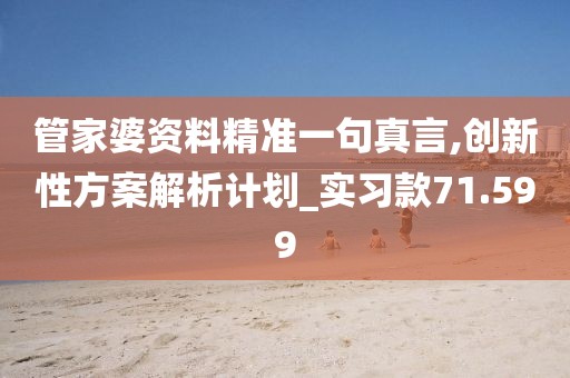 管家婆資料精準(zhǔn)一句真言,創(chuàng)新性方案解析計(jì)劃_實(shí)習(xí)款71.599